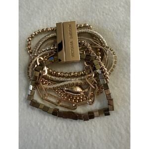 VICTORIA EMMERSON Gold Tone Multi Chain Bracelet